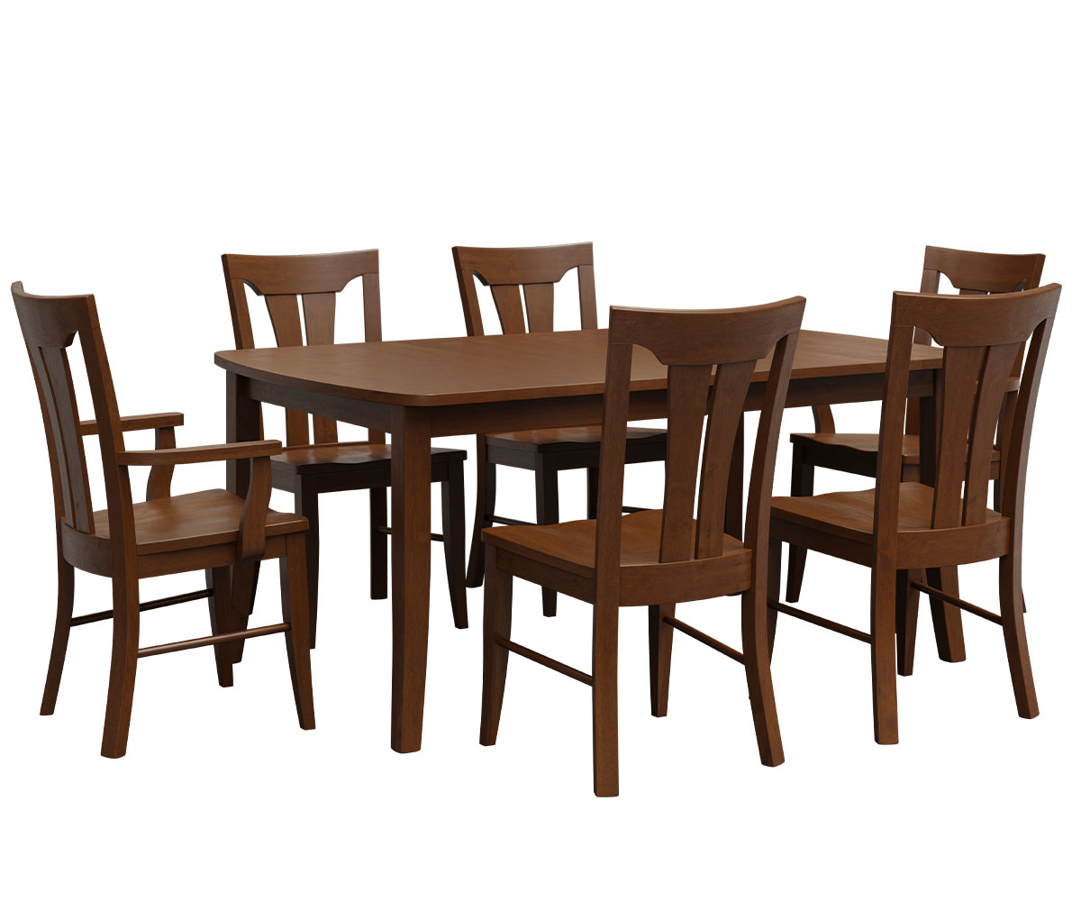Wengerd Wood Products-Mallory-Curved Shaker Leg Table-Brown Maple-OCS-Asbury
