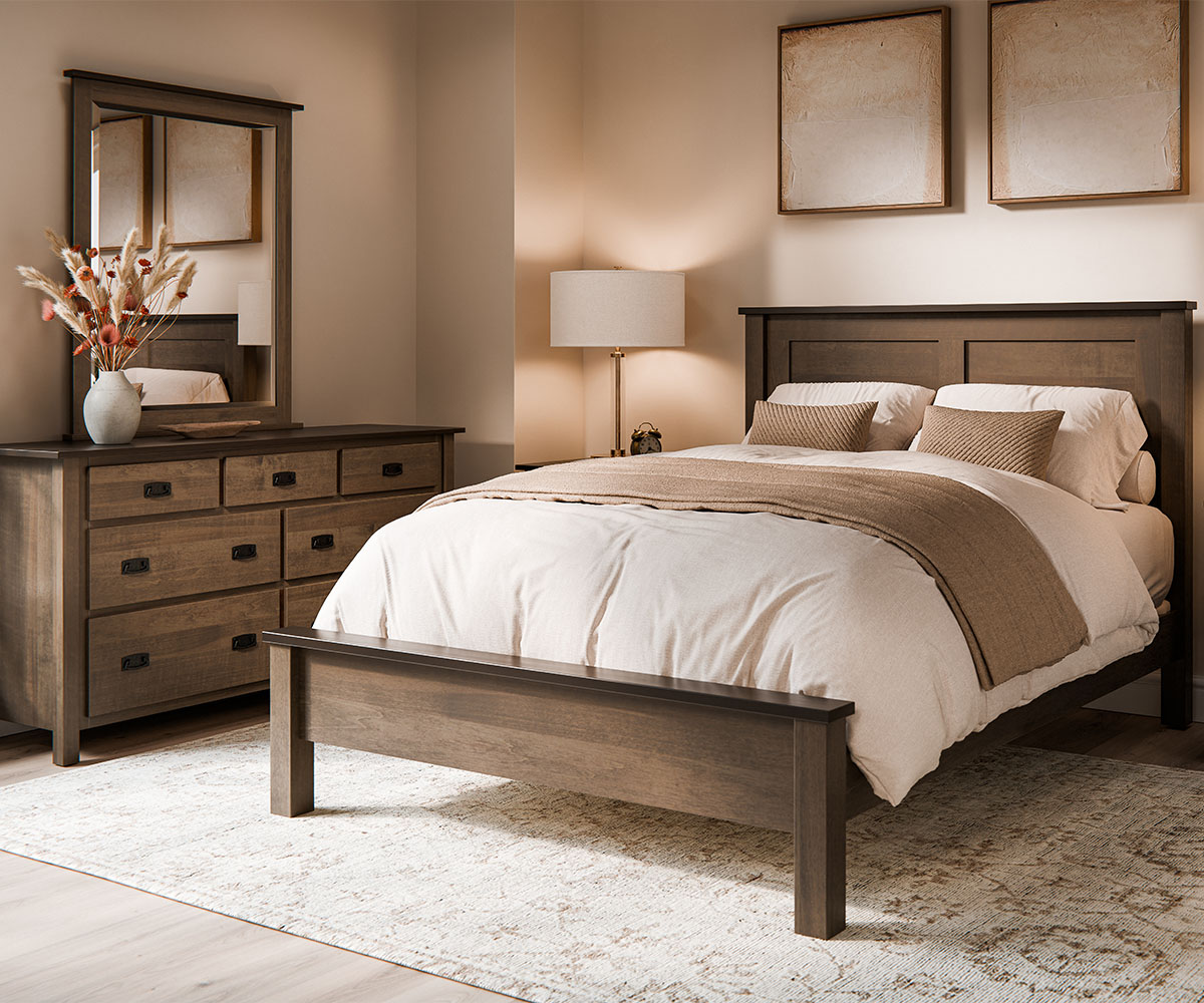 Meadow Wood-Dutch Country Misson-Room Setting-Brown Maple-OCS-Smoke-FINAL-Cropped