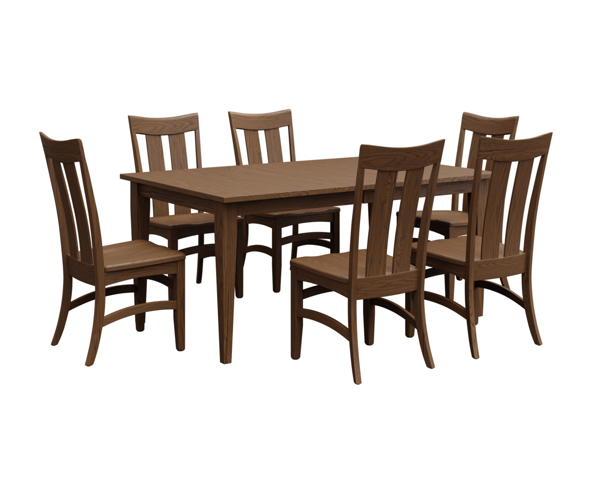 WWP-Wengerd-Wood-Products-Quick-Ship-Group-Setting-Glaveston-Shaker-Shaker-Leg-Red-Oak-FC-Almond