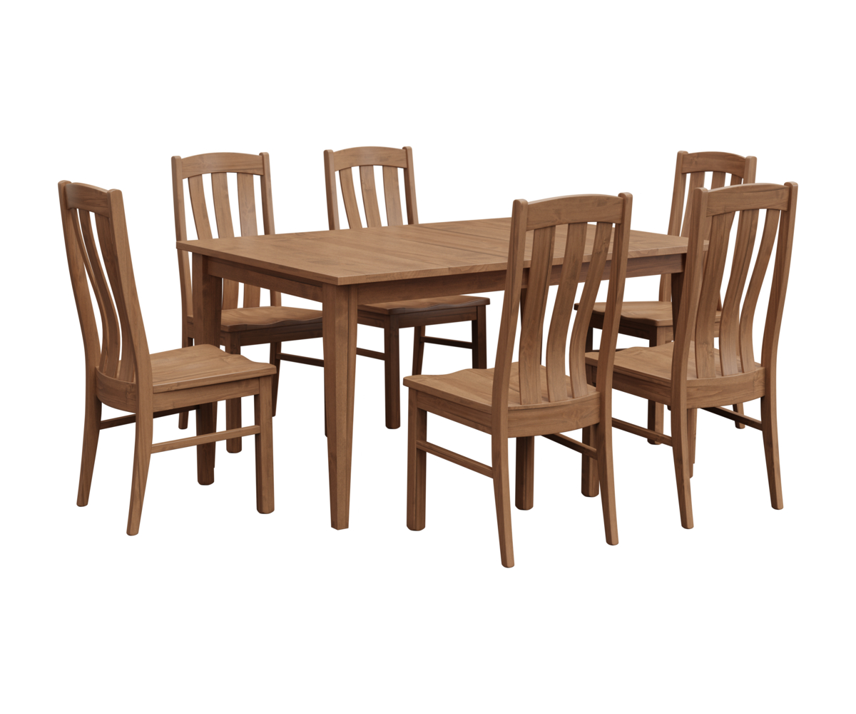 WWP-Wengerd-Wood-Products-Quick-Ship-Group-Setting-Raleigh-Shaker-Leg-Brown-Maple-OCS-Tundra